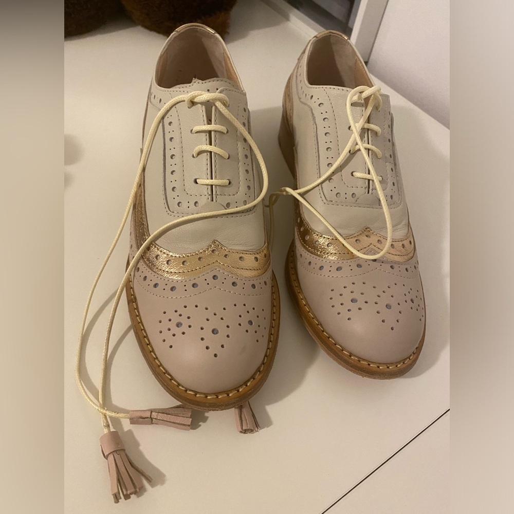 Handmade pink oxford shoes stunning size 37 eur or 6.5 us